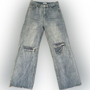 wide leg denim pant from the brand PEAOFBLRD  size 8 color blue jean